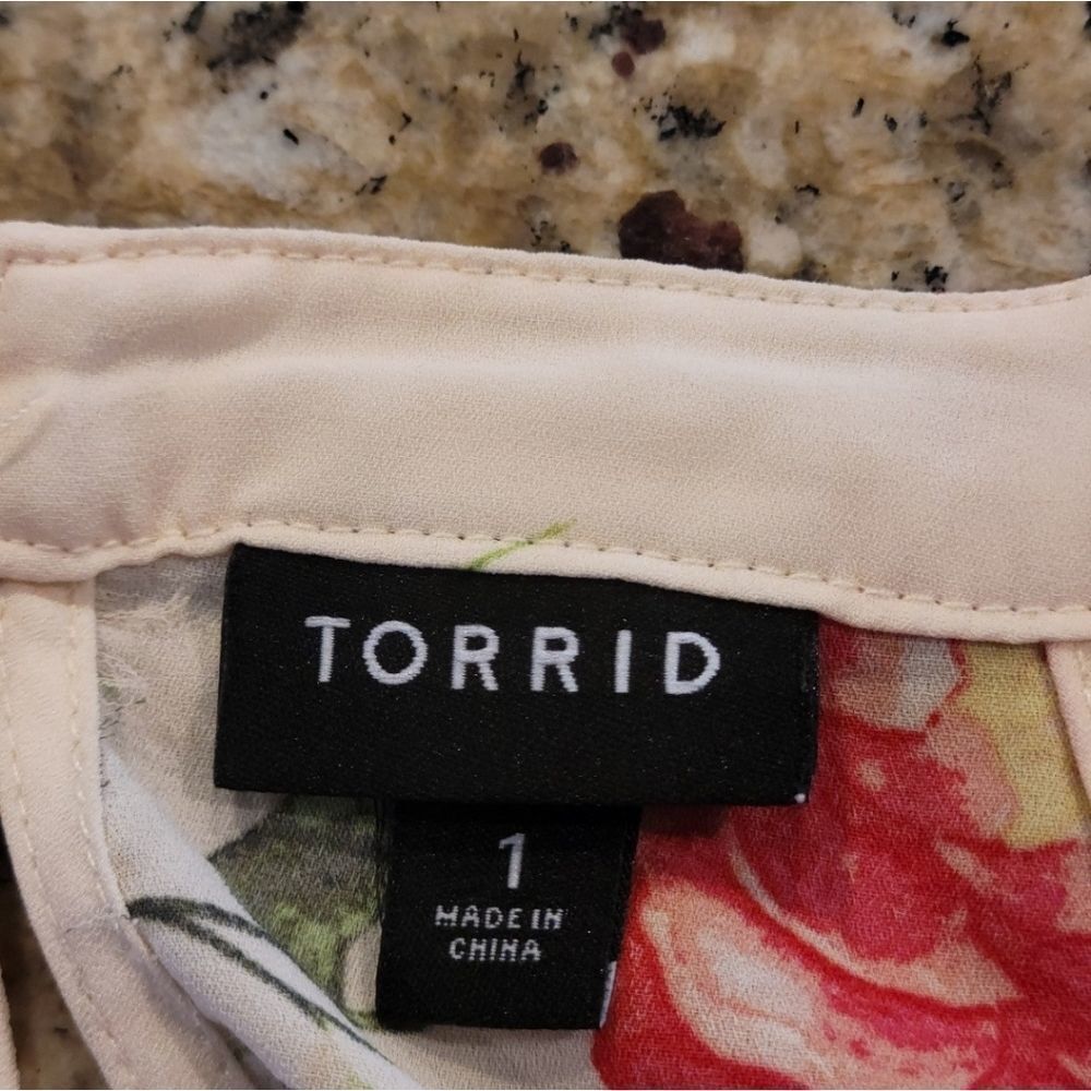 Torrid 1 Rose High Low halter tunic top - Picture 7 of 9